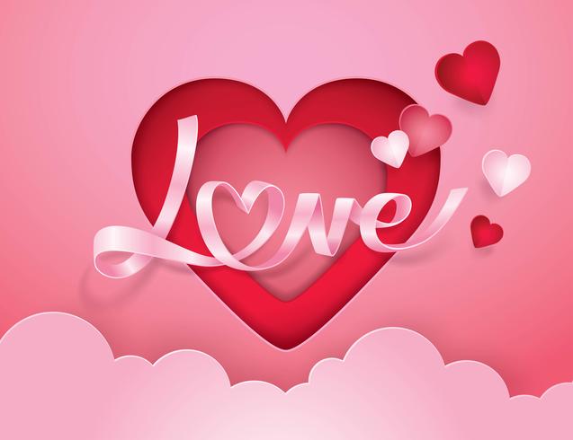 Cursive Alphabet Love And Heart Ribbon Download Free Vectors