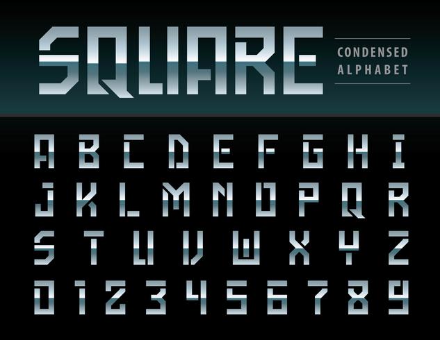Modern Square Alphabet Letters and numbers 673489 Vector Art at Vecteezy