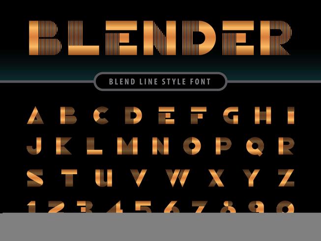 Wide Width Blender Alphabet and Letters vector