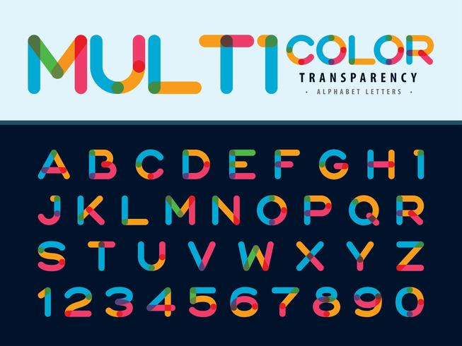 Multi Color Alphabet Letters and numbers vector