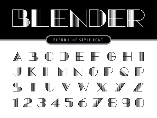 Thin Blender Alphabet and Letters vector