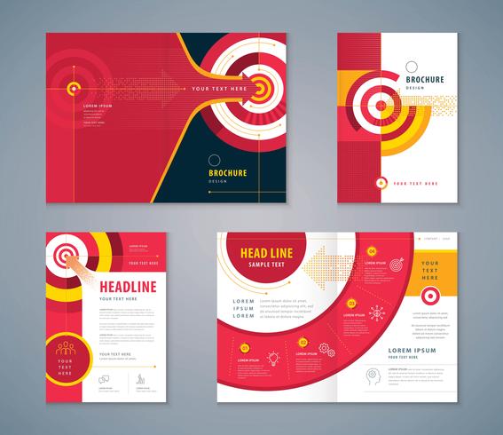 Cover Book Design Set, Abstract Arrow and Target Background  vector