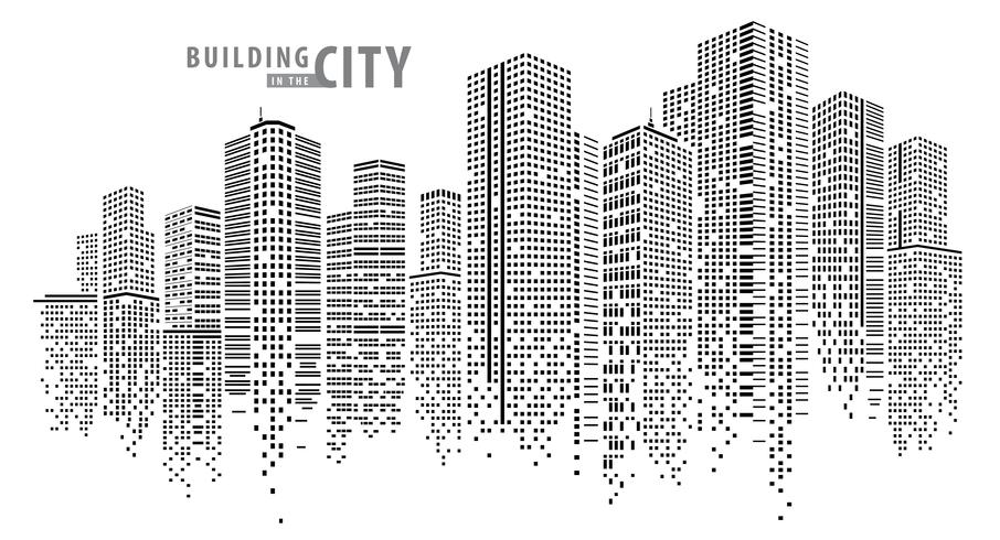 Dots Making Up Sky Line  vector