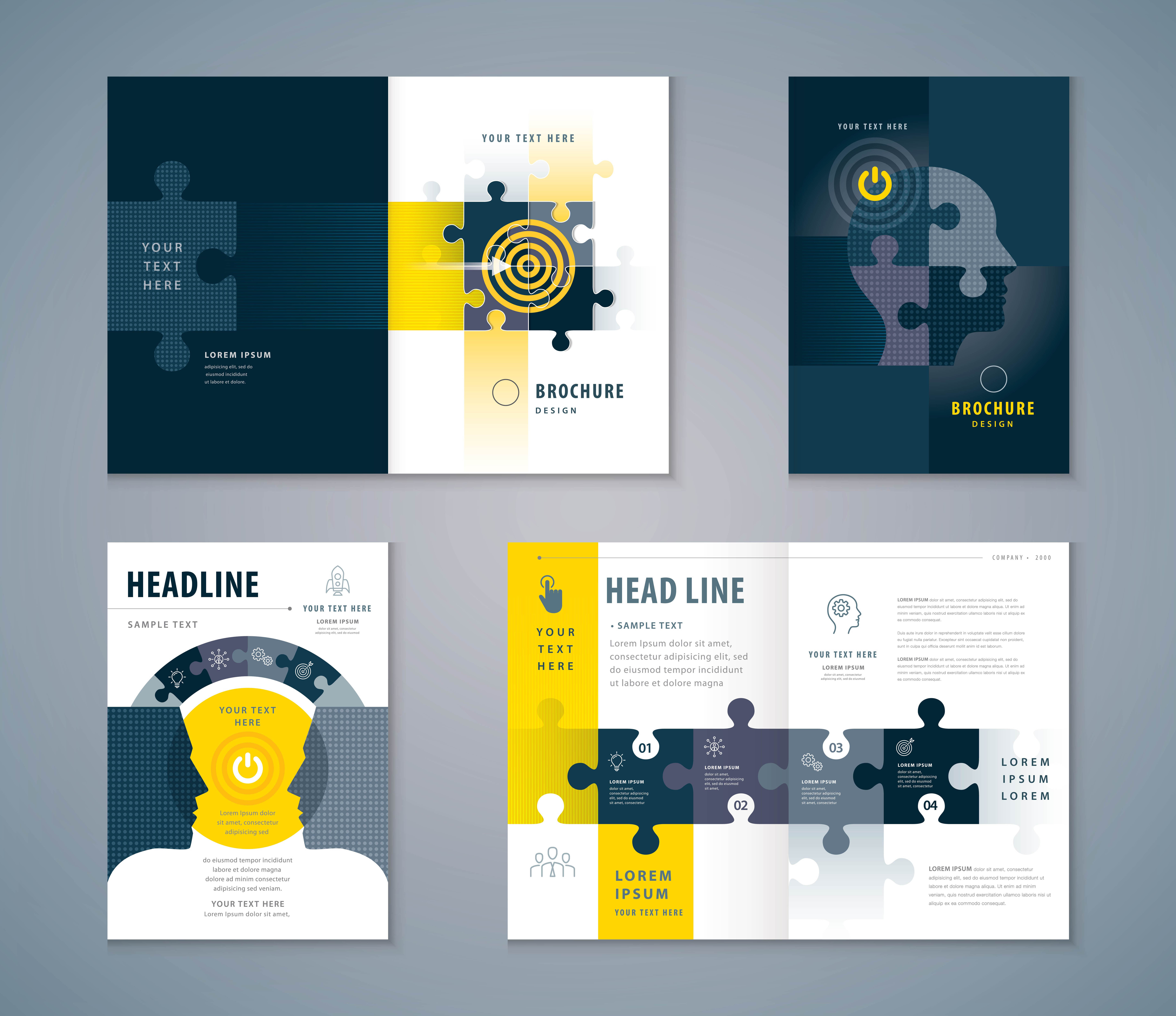 Jigsaw puzzle Cover Book Design Set 673541 Vector Art at Vecteezy