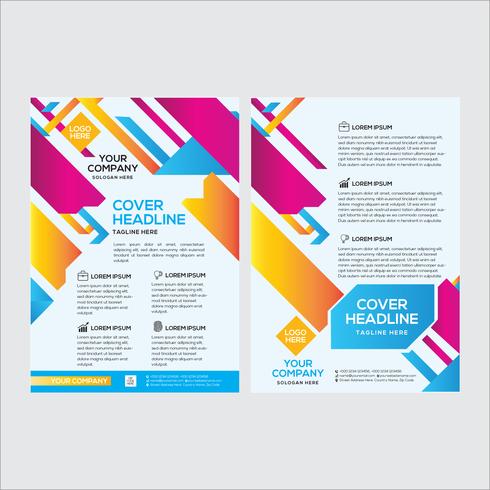 Diseño moderno y colorido de folleto comercial con doble cara vector