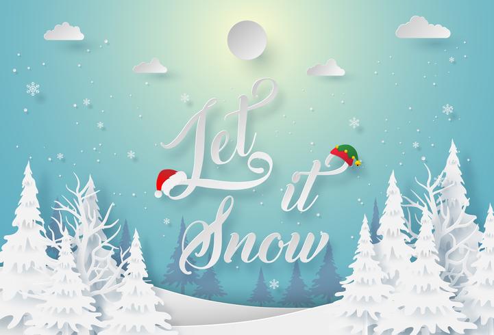 Let it snow card  vector