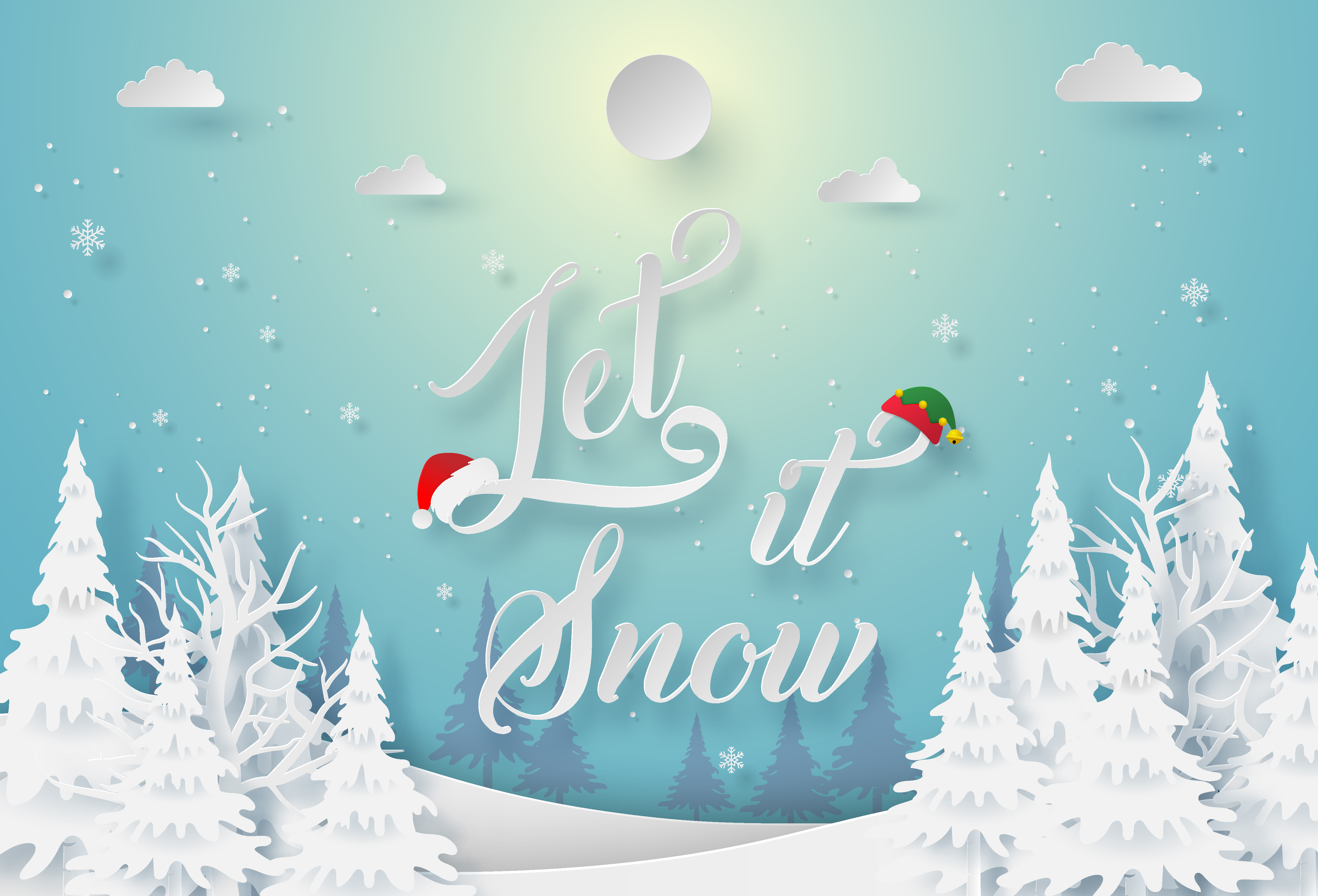 Let it snow card 673651 Vector Art at Vecteezy