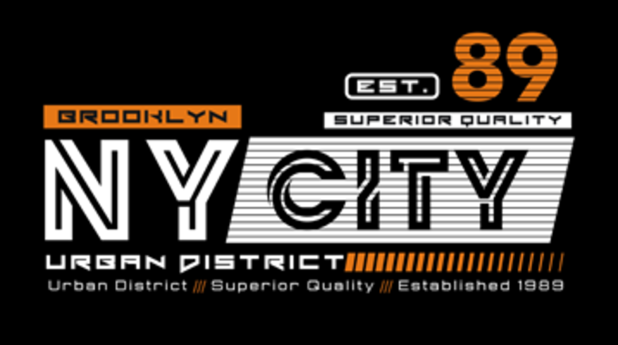 NY City, Brooklyn, Typography Graphics,  Vector Illustration