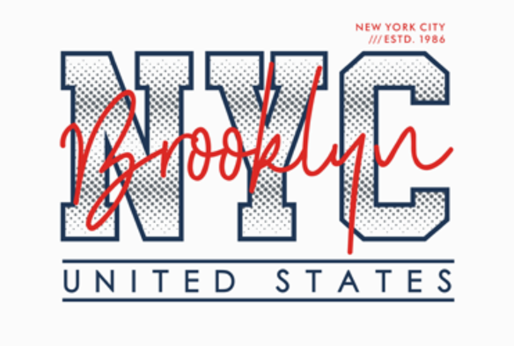 Nueva York, Brooklyn, diseño de tipografía, ilustración vectorial vector