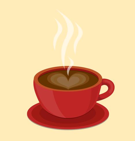 espresso heart cup vector