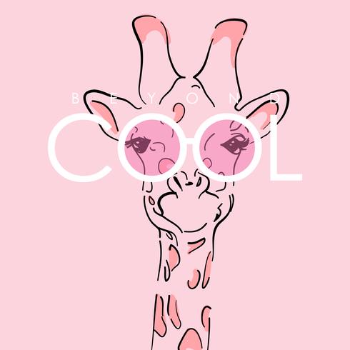 Hand drawn cute giraffe  vector