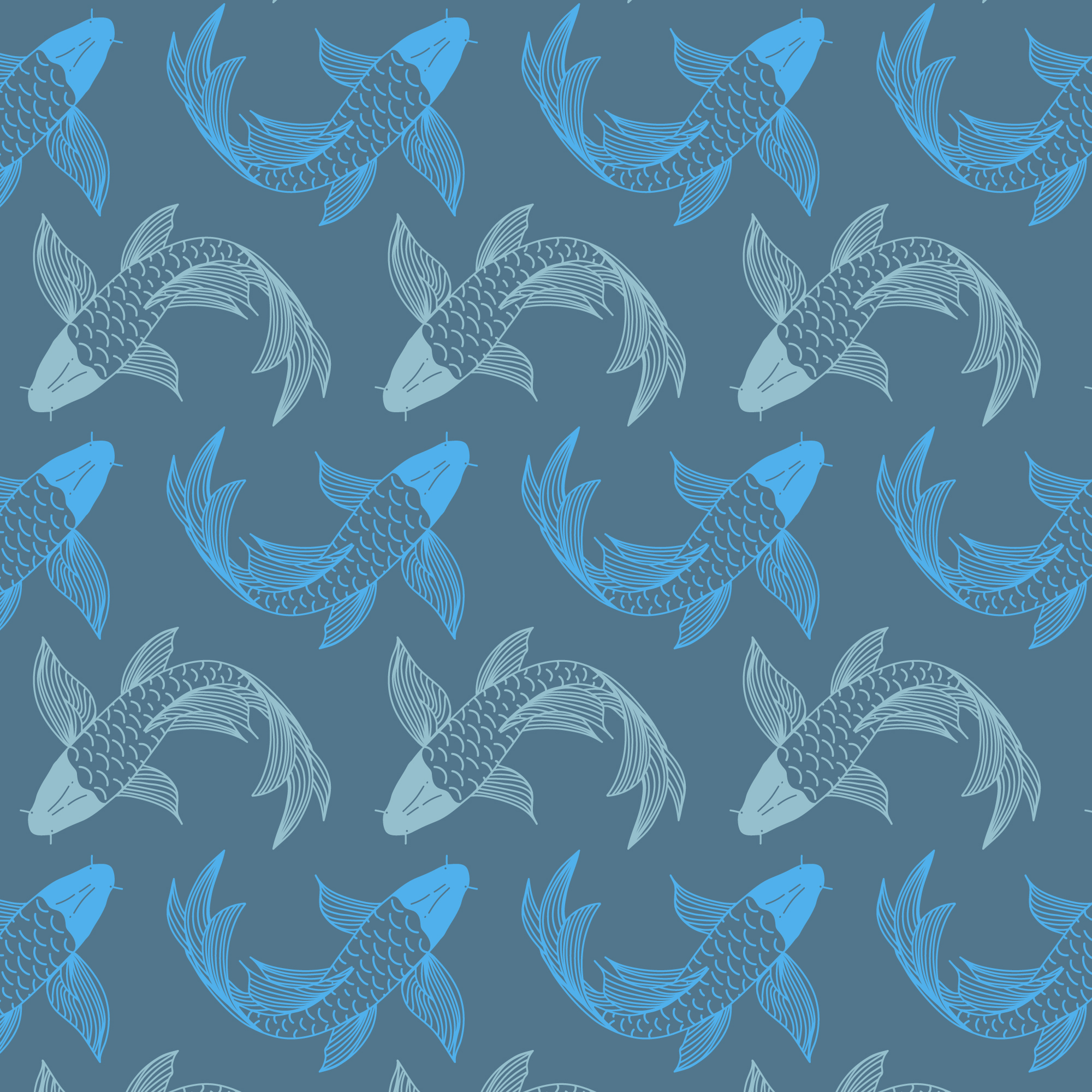 Hand drawn koi fish pattern background - Download Free ...