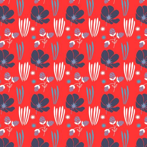 Hand drawn bold geometric floral pattern  vector