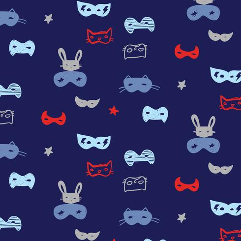 Hand drawn creative mask pattern  vector