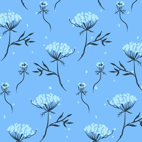 Hand drawn small flower bunches pattern  vector