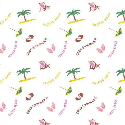 Hand drawn summer beach pattern  vector
