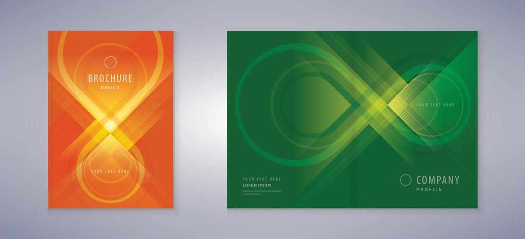 Green And Red Infinity Symbol Book Cover Set vector