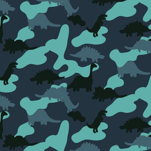 Cartoon camouflage dinosaur pattern  vector