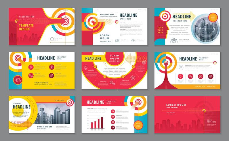 Abstract Presentation Templates Design Set vector