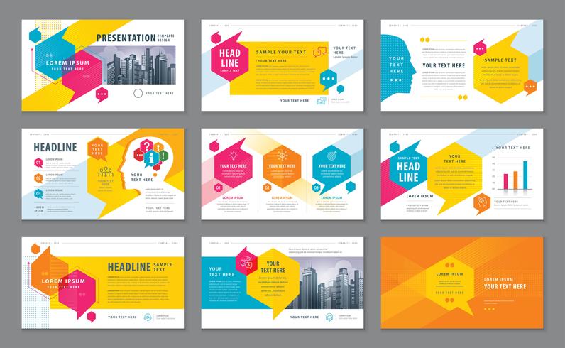 Colorful Abstract Presentation Templates vector