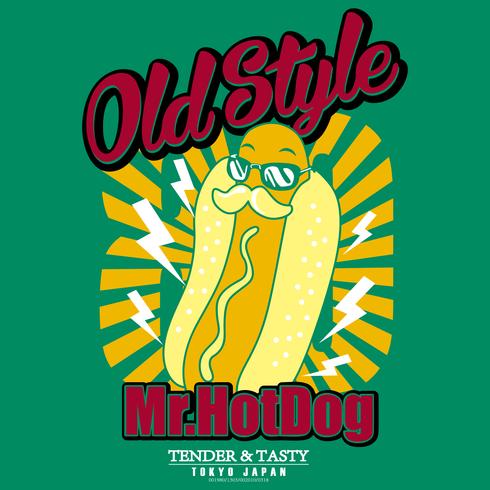 Ilustración de hotdog dibujado a mano vector