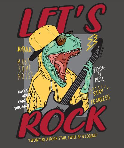 Rocker Dinosaur illustration vector