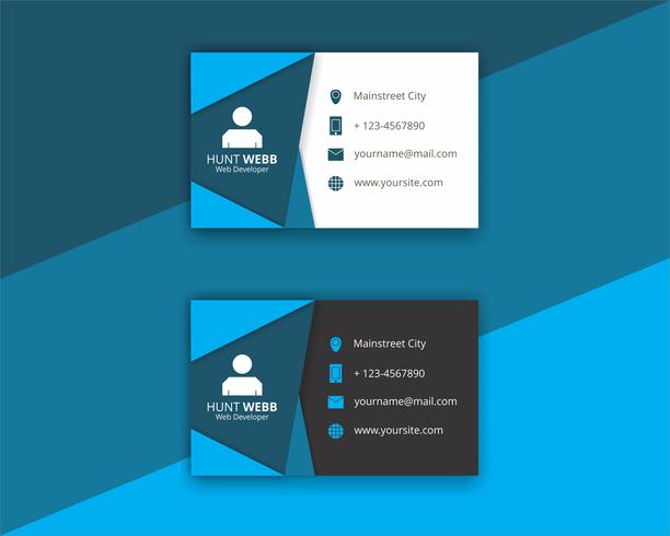 Business Card Clean Dark  vector