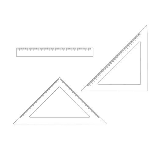 Set of rulers on white vector