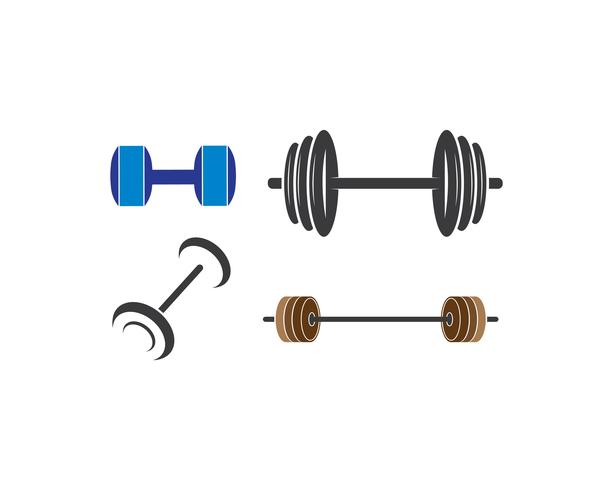 barbell icon set vector