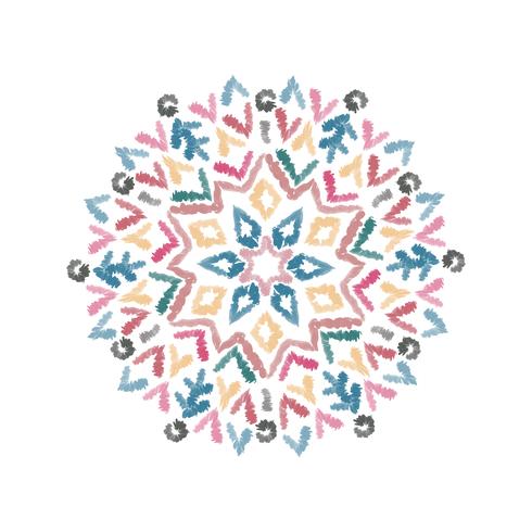 Abstract hand drawn mandala pattern with watercolor brush. vector