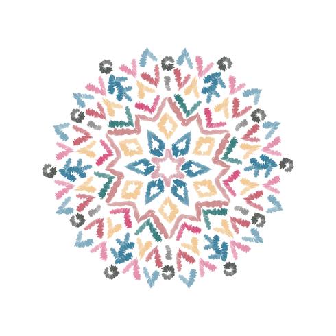 Abstract hand drawn mandala pattern with watercolor brush. vector