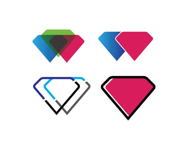Diamond icon set vector