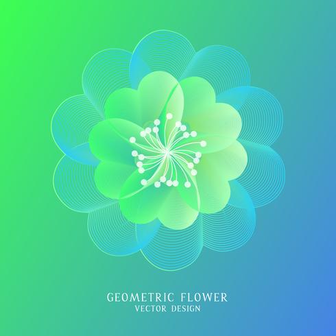 Flor geométrica colorida abstracta. vector