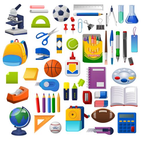 School kits, Set of vector graphic