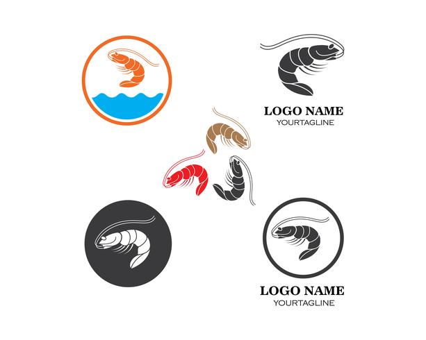 shrimps icon set design vector