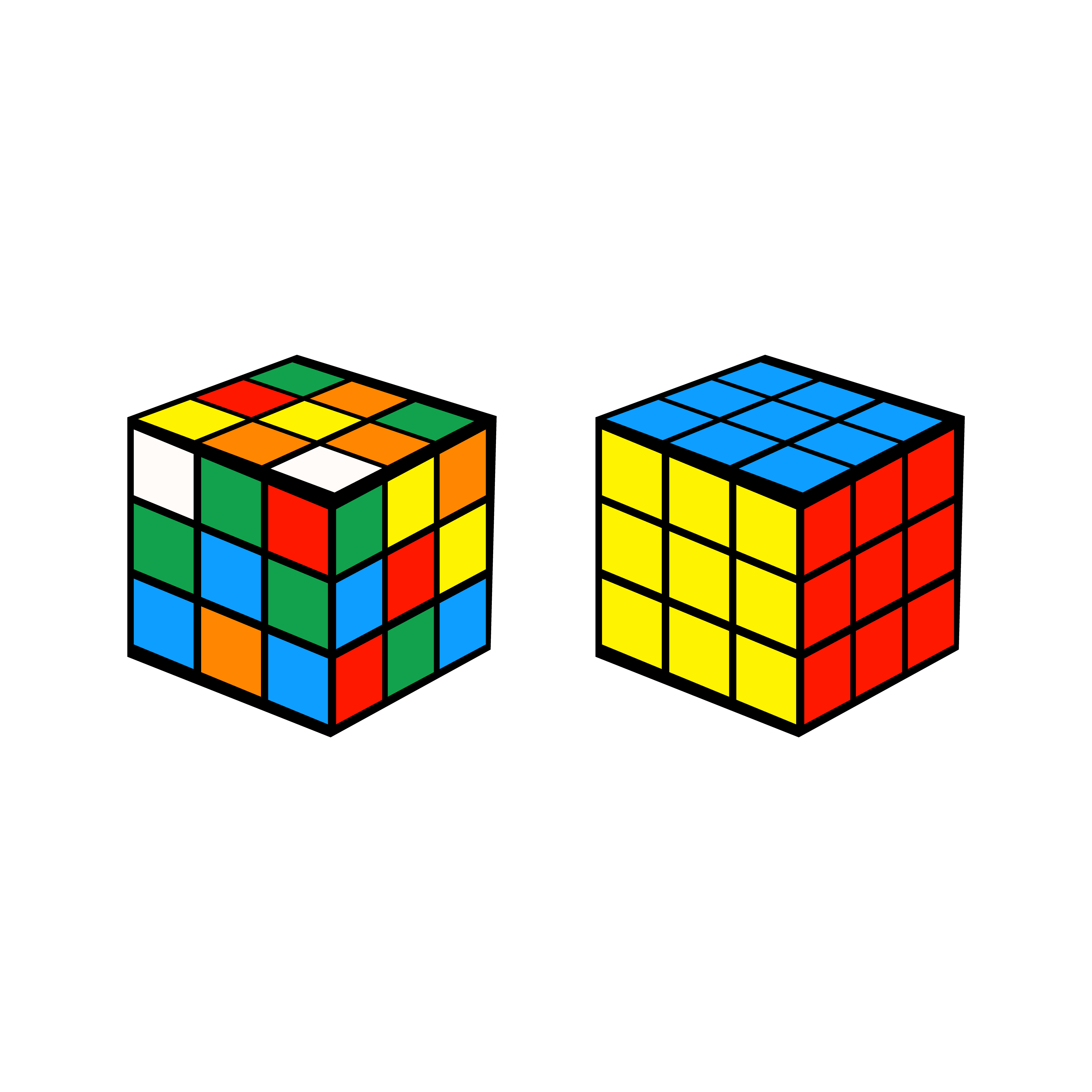 rubik cubes on white 674189 Vector Art at Vecteezy