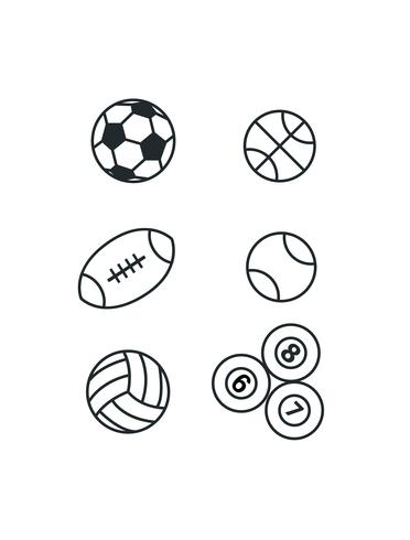 pelotas de deporte en blanco vector