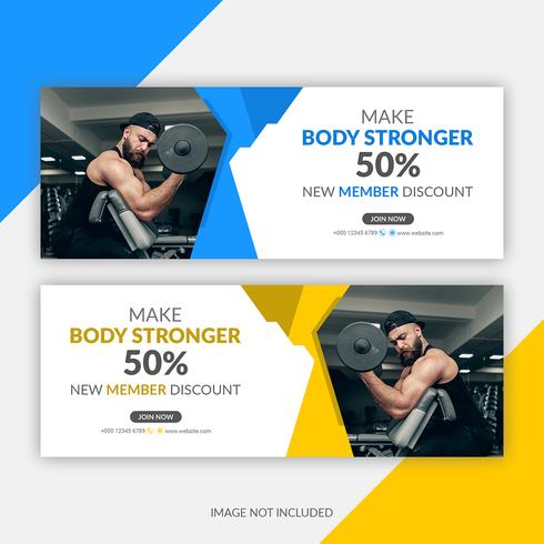 Gym Facebook Cover Template vector