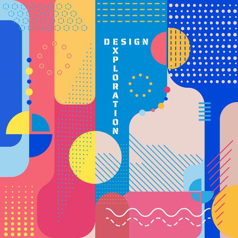 Exploration design abstract art modern style colorful banner vector