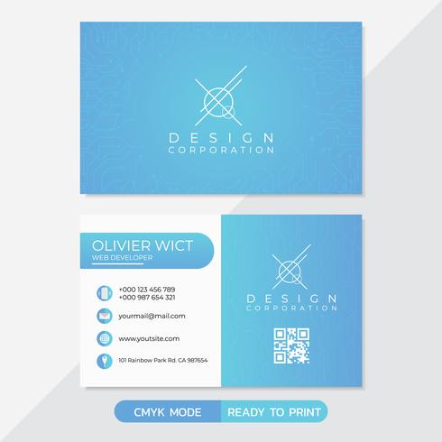 Business card technology set vector