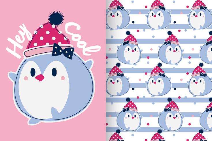 pingüino con conjunto de patrones vector