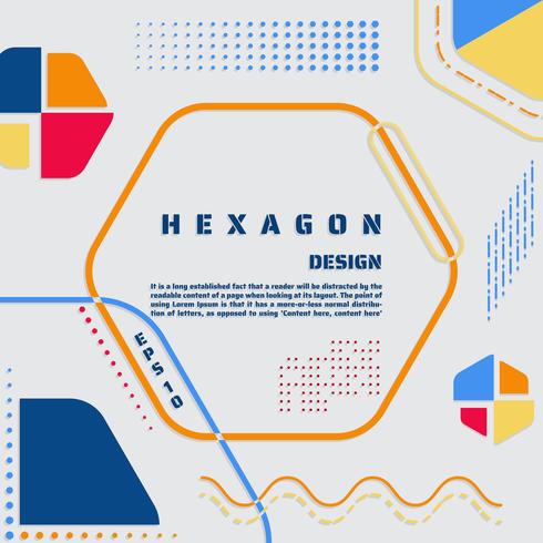 Hexagon poster modern  vector