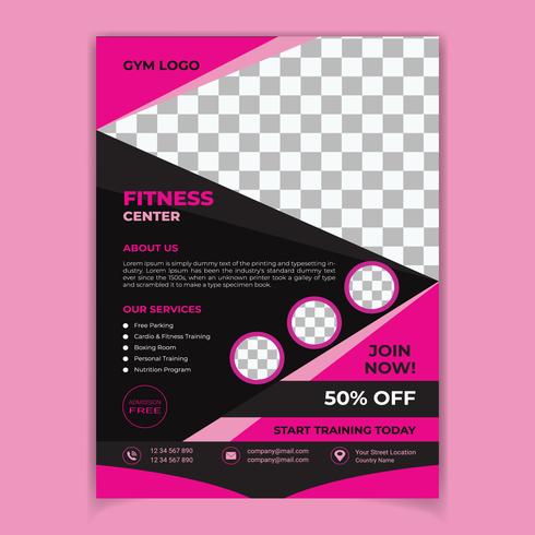 Body Fitness y Flyer de gimnasio vector