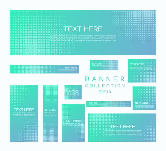 Modern banners minimal halftone style colorful gradient vector