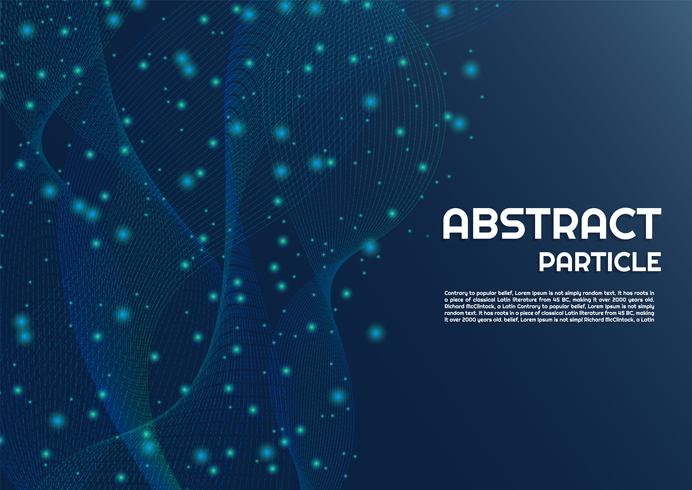 Particle background abstract line dot flow  vector
