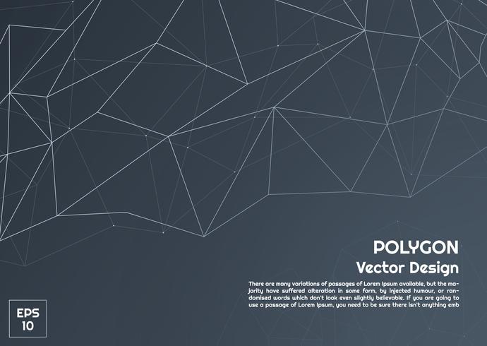 Abstract polygon dark background  vector