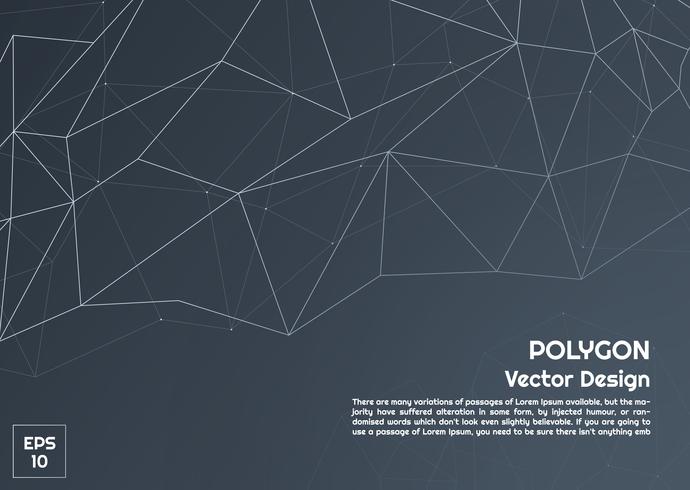 Abstract polygon dark background  vector