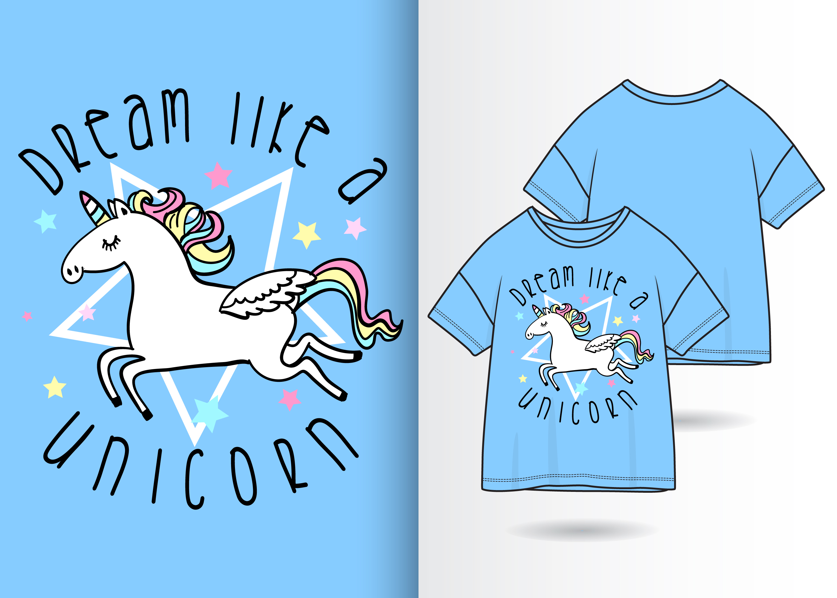 Download Cute unicorn t-shirt design - Download Free Vectors ...