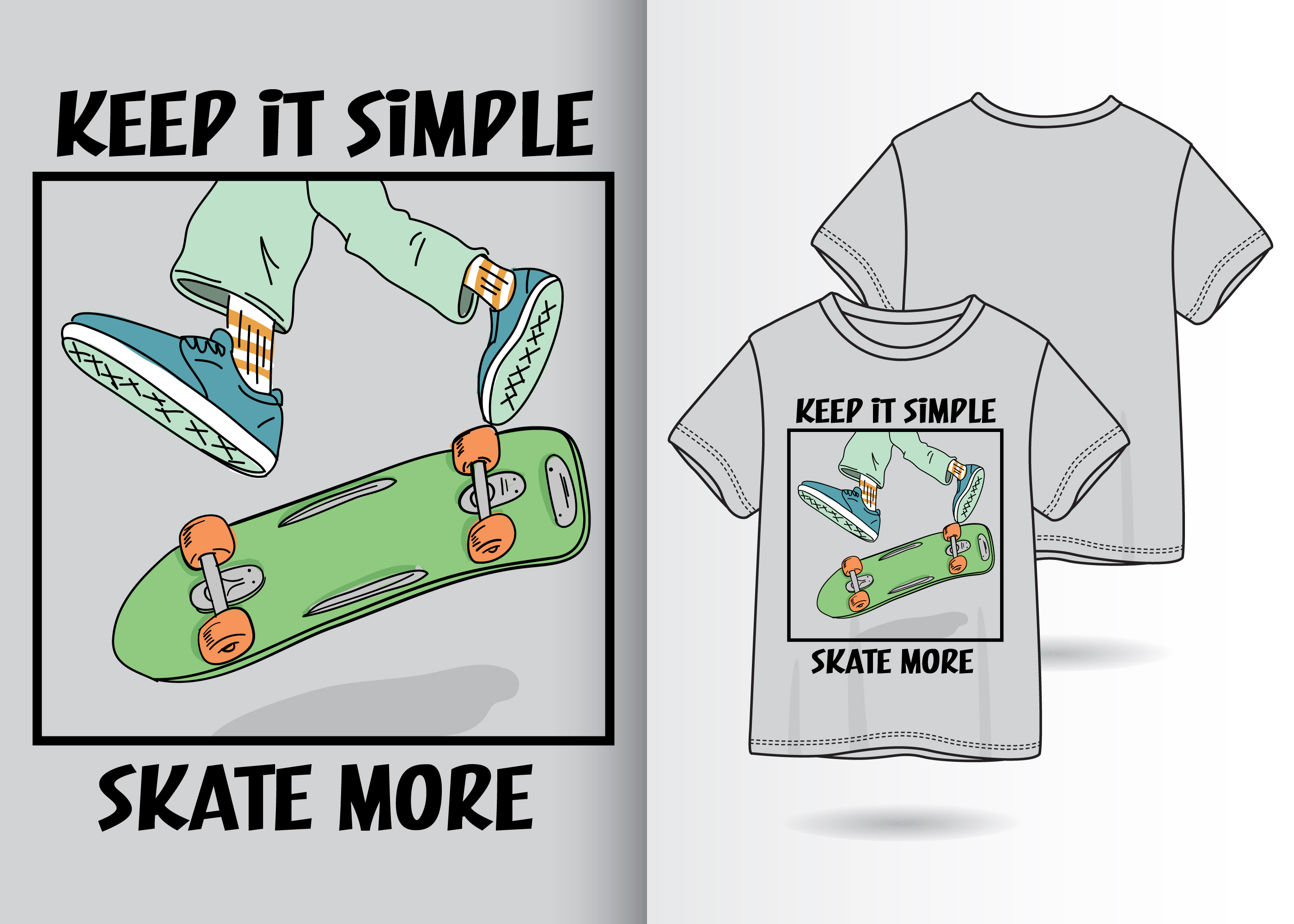 Hand drawn skateboarding 674366 Vector Art at Vecteezy
