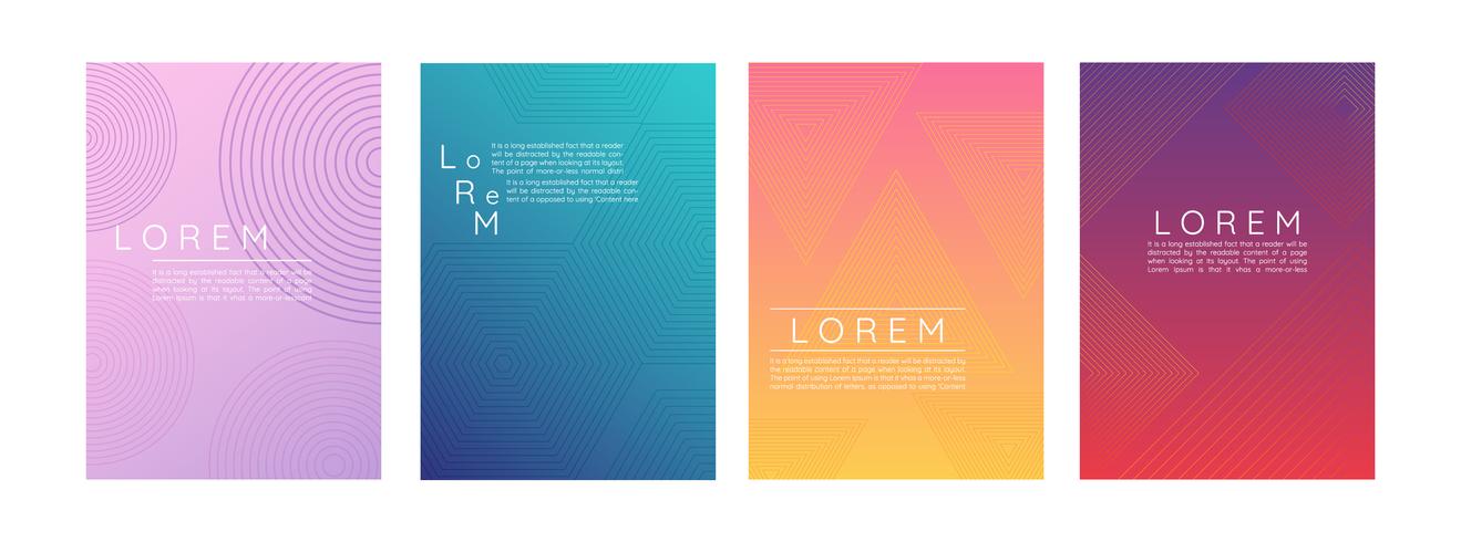 Set of Gradient Abstract Posters  vector